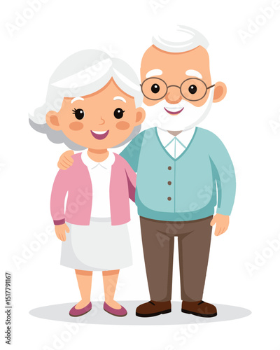 Dziadkowie babcia i dziadek ilustracja