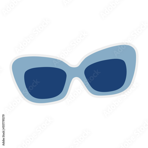 Sticker featuring various beach and summer-related items such as sunglasses.
