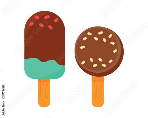 Set tasty ice cream collection