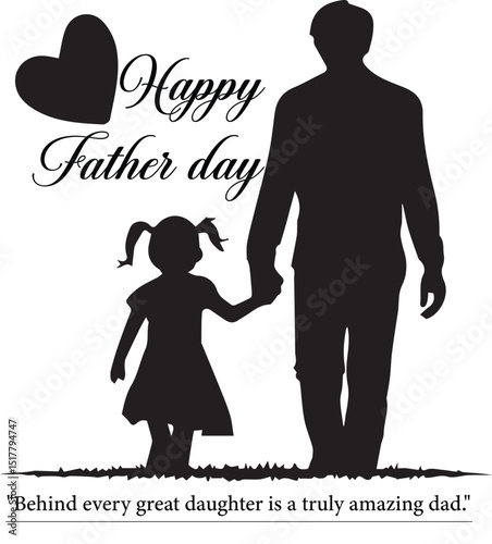 heartwarming father-daughter silhouette celebrating fatherhood with love and gratitude, perfect for father's day greetings