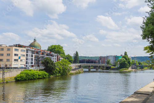 View of the river Meuse  and the city of Liege Belgium