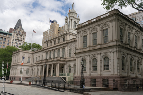 New York City Hall is located in the center of the municipal park