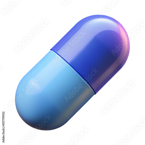 blue pill isolated on white background
