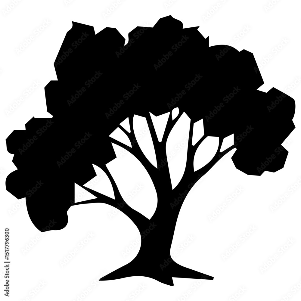 Abstract luxe tree silhouette backgrounds with modern gradient outline vector art