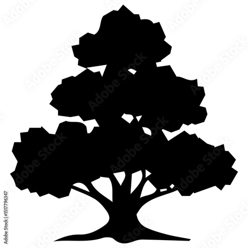 Edgy yet elegant vector tree art featuring sharp silhouettes and smooth design