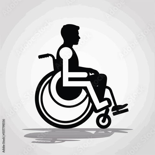 Vector illustration of a man in a wheelchair a symbolic representation of accessibility for people with disabilities ideal for signage and graphic design