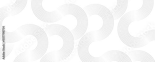 White abstract minimalist background with circle lines and dot pattern. Abstract background gray circle neomorphism, design element