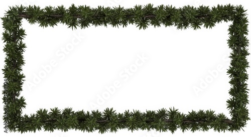 Festive fir frame, ideal for seasonal greetings and holiday invitations