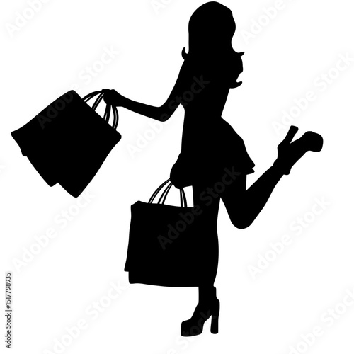 Women Shopping Silhouette