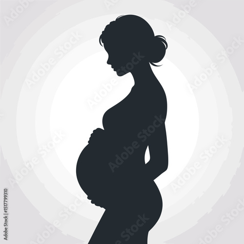 Silhouette of a pregnant woman beautifully depicting the expectation of motherhood and the anticipation of a new life