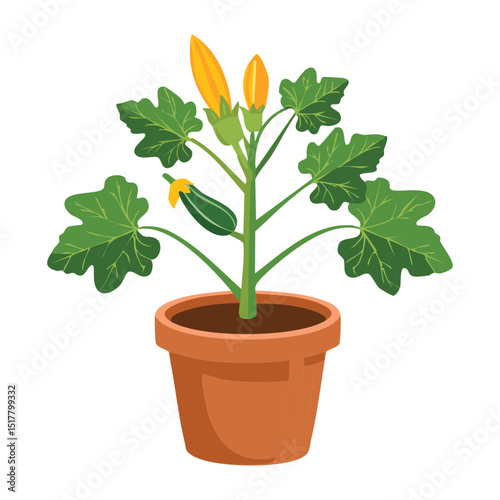 Chili Pepper Plant in a Pot