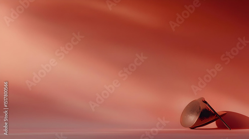 Abstract Metallic Object Display Under Soft Light