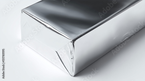 Silver Foil Wrapped Package on White Surface