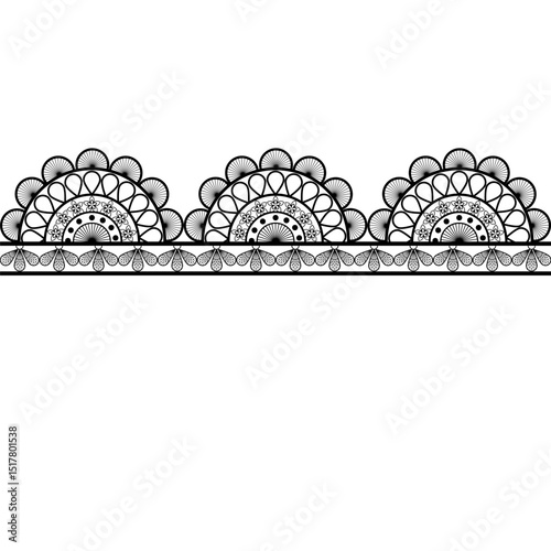 lace border on transparent background, elements for decoration