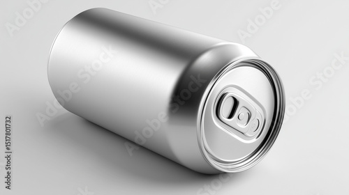 Empty Aluminum Can Lying on White Surface in Studio Setting