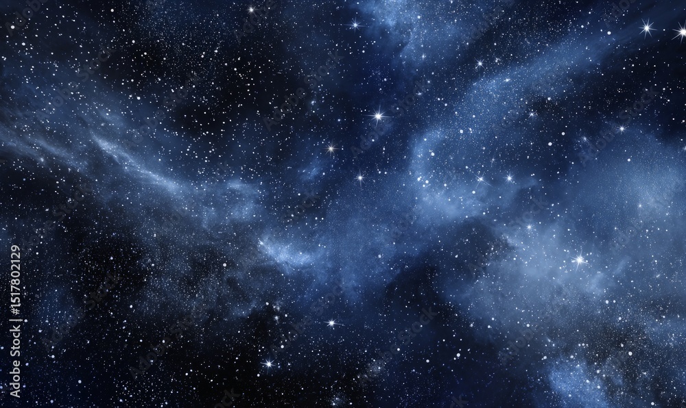Naklejka premium Dark Blue Nebula Space Background with Stars
