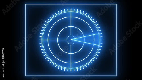 Wallpaper Mural Radar technology icon animation glowing neon blue color circle navigation sign symbol on black background  Torontodigital.ca