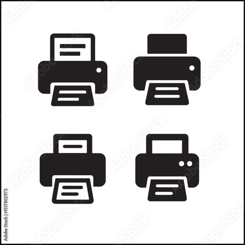 Variant printer silhouettes vector pack