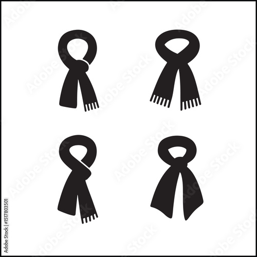Scarf silhouettes vector collection variant