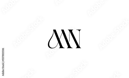 MN initial letters, monogram logo