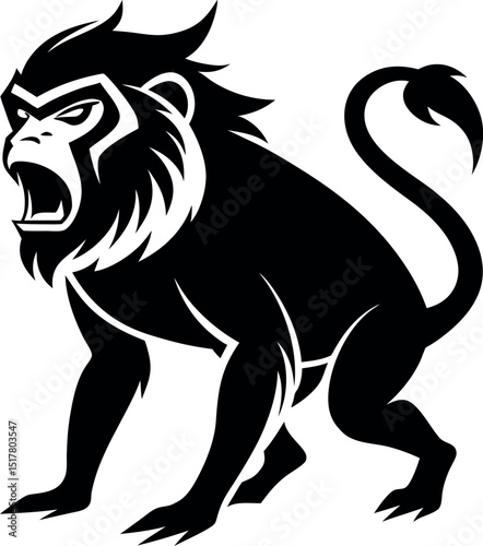 monkey Silhouette Vector Logo – Animal Illustration