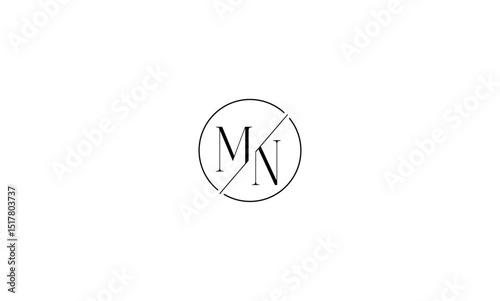 MN initial letters, monogram logo