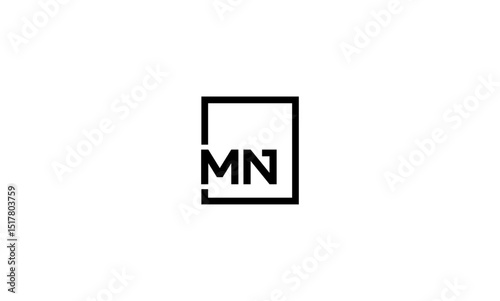 MN initial letters, monogram logo