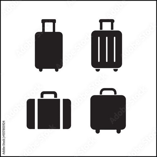 Variant suitcase silhouettes vector bundle