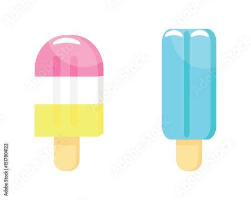 Set tasty ice cream collection