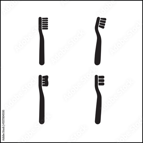 Variant toothbrush silhouettes vector set