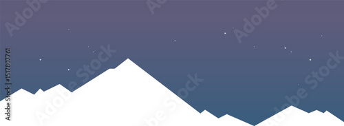Vector gradient landscape with white mountains	