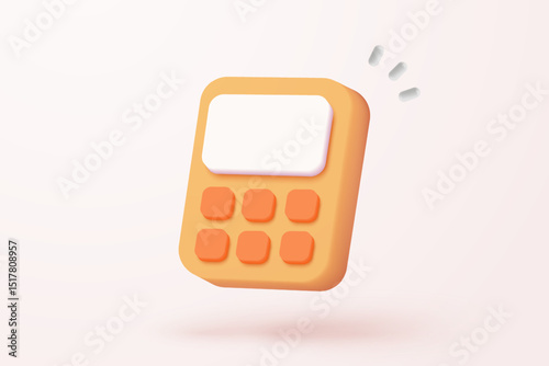 3d minimal calculator icon for accounting financial management. math device calculate tax audit with buttons simplicity. 3d calculator for accounting finance vector icon render illustration