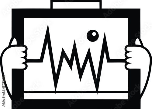 Simple ECG line icon illustration, ECG line silhouette vector art, ECG line vector logo icon design, ECG line art vector design