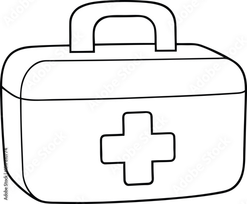 First aid kit icon with cross vector art, First aid kit icon with cross vector icon, First aid kit icon with cross silhouette vector illustration, First aid kit icon with cross line art vector