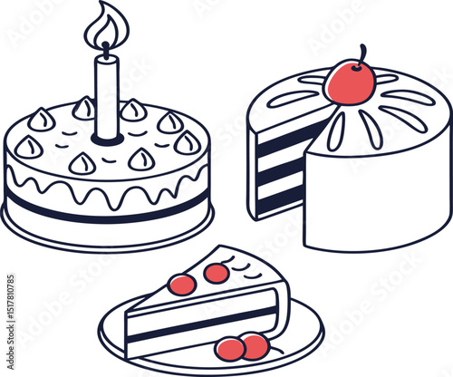 vector illustration of a cake