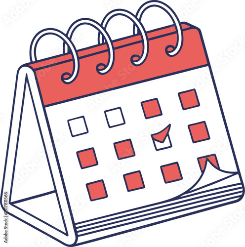 Calendar page close up on office desk