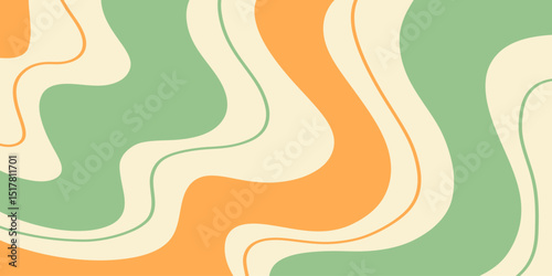 Twisted distorted retro groovy wavy background