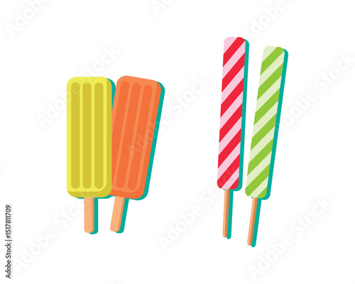Set tasty ice cream collection