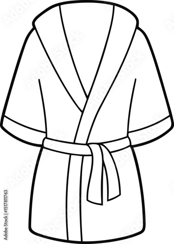 Unique and modern short bathrobe or dressing gown vector illustration, short bathrobe or dressing gown silhouette and line art vector graphics design