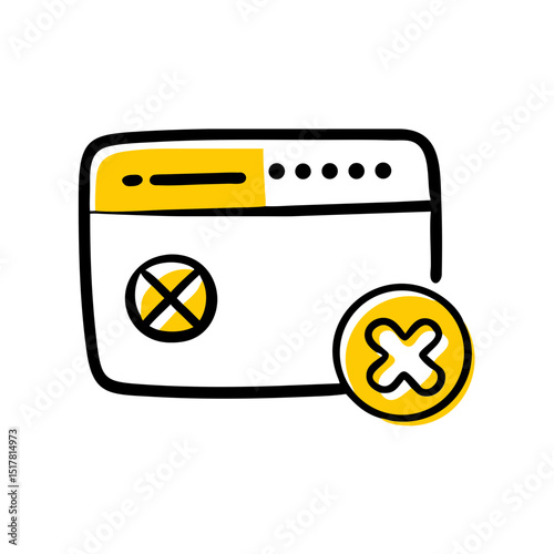 Access denied page icon on transparent background for web and graphic design