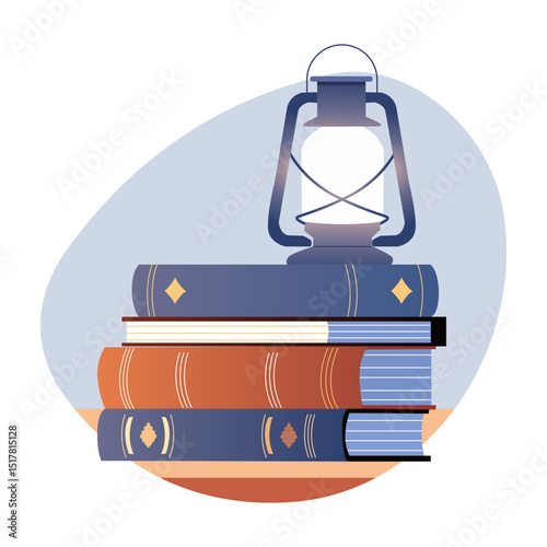 Flat style illustration showing a reading light