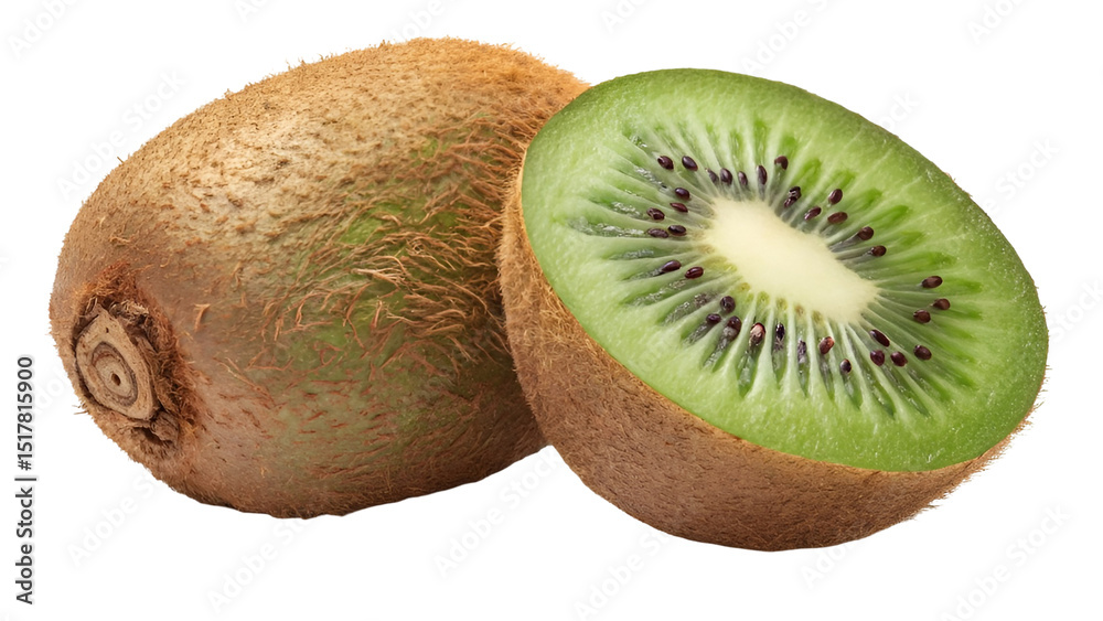 Obraz premium fresh slice kiwi fruit isolated on transparent background