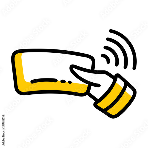 Contactless payment icon on transparent background for web and graphic design
