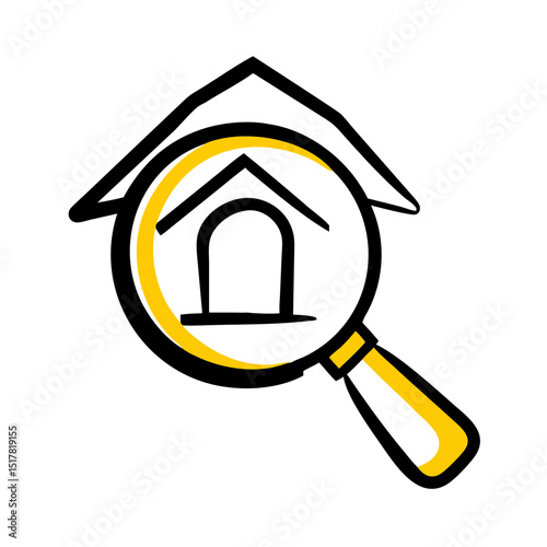 House search on transparent background for web and graphic design