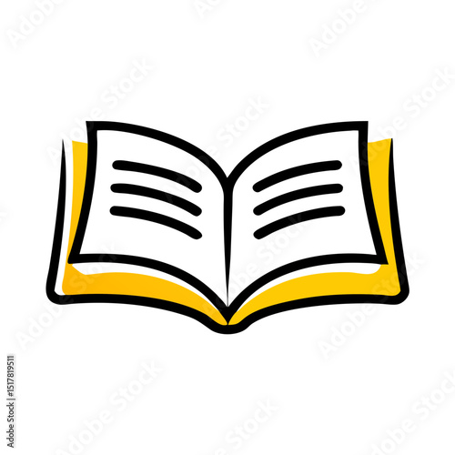 Open book icon on transparent background for web and graphic design