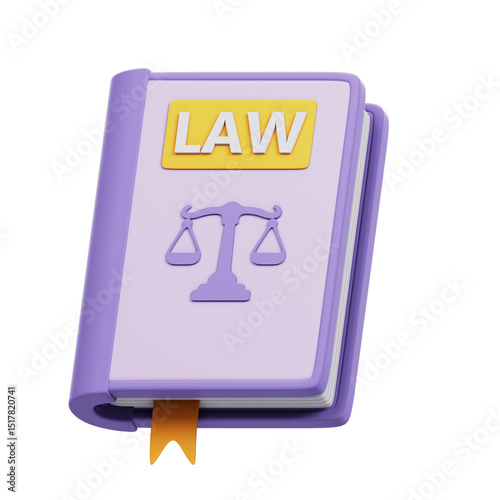 Book of Law 3D Rendering Icon Isolated Transparent Background	