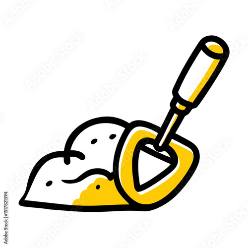 Soil and shovel on transparent background for web and graphic design