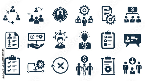 Empowering business solutions A visual journey through teamwork strategy and innovation with a clean vector graphic