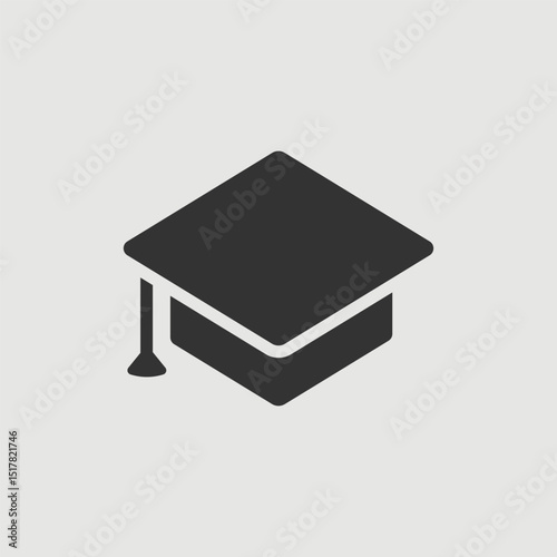 Vector Simple Isolated Academic Cap Icon