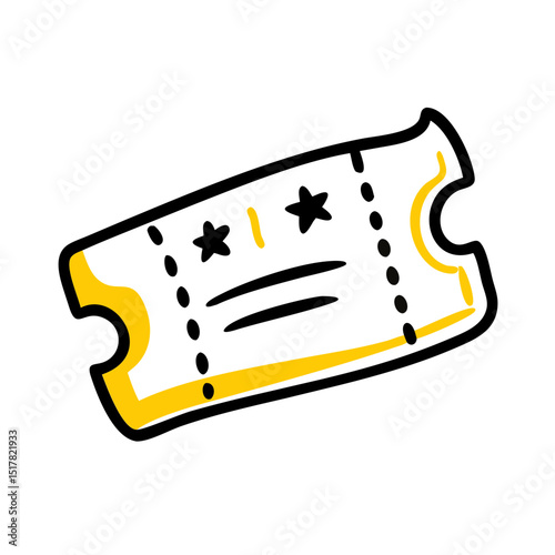 Ticket on transparent background for web and graphic design